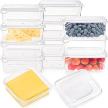 Odea Tr 12'li Paket Dilimlenmiş Peynir Konteyneri, Hava Geçirmez Kapaklı Dilimlenmiş Peynir Saklama Kutusu, Buzdolabı Için Yeniden Kullanılabilir Plastik Peynir Koruma Konteyneri, Peyniri Taze Tutmak