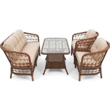 Odea Tr Diva Model Kahverengi 2+1+1 Rattan Balkon ve Bahçe Takımı