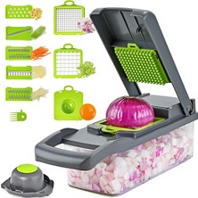 Odea Tr Sebze Kıyıcı, 11'i 1 Arada Mutfak Mandoline Dilimleyici, Salata Doğrayıcı, Meyve, Sebze, Havuç, Patates ve Domates Dilimlemek Için Gıda Dilimleyici