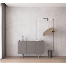 Odea Tr Enwood Capella Gri Mdf 3 Kapaklı Raflı 120 Lık Konsol Gri 120 x 40
