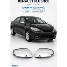 Trobus Renault Fluence 2010-2016 Uyumlu Krom Ayna Kapağı 2 Parça Paslanmaz Çelik