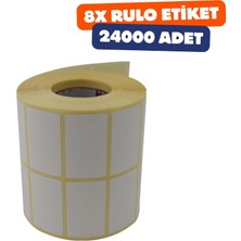 Odea Tr Eko Termal Rulo Etiket, 50MM x 30MM 24000 Adet 8 Rulo Yan Yana 2li Sarılmış Rulolar 40MM Kuka Çapı Barkod Yazıcılar ile Uyumludur, Ribon Kullanmadan Yazdırılabilir