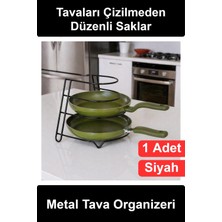 Wonara #tavaorganizeri Metal Tava Organizeri Çok Katlı Mutfak Dolabı Içi Düzenleyici Kapak Tabak Rafı Tezgah Üstü Yer Tasarrufu Sağlayan Siyah Dayanıklı Standı Çizilme Önleyici Tavalık Elektrostatik Boyalı