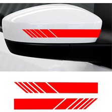 Odea Tr 15 x 2 cm Yan Ayna Oto Şerit Sticker Araba Sticker Siyah 2 Adet