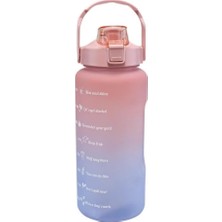 Odea Tr Motivasyon Su Matarası Su Şişesi Suluk 2 Litre Spor Salonu Şişesi Pembe Büyük Boy - Sticker Hediyeli