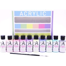 Odea Tr Chalky Akrilik 40ML Pastel Renkler (10 Renk) Fırça Hediyeli