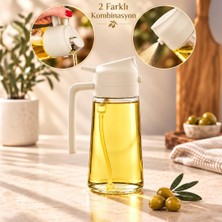 Odea Tr 2 Li Çok Amaçlı Cam Sprey Şişe -Yağdanlık Limon Sirke Sos Püskürtücü, Sızdırmaz Yağdanlık (Krem)