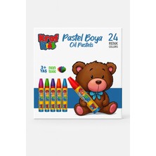 Odea Tr Çocuklar Için Pastel Boya Seti, 24 Renk, Yağlı Pastel