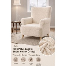 Odea Tr Tek Kişilik Pelüş Welsoft Kanepe Örtüsü | Lastikli Koltuk Örtüsü |çekyat Örtüsü| Koltuk Kılıfı Tek Krem 180 x 230