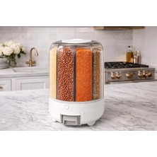 Odea Tr Pikas Bakliyat Organizeri, Bakliyat Saklama Kabı, 10 kg Kapasiteli Styles Gıda ve Bakliyat Saklama Kabı 6 Gözlü (10KG)