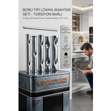 Odea Tr Boru Tipi Lokma Anahtar Seti - 6 Parça Çift Taraflı Kovan Tesisat Anahtarı (8-17 Mm) Torsiyon Barlı Buji ve Musluk Sökme Takma Seti 423236