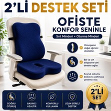 Odea Tr Viscora Ortopedik Sırt ve Oturma Minderi Seti – Bel, Sırt ve Kuyruk Sokumu Için Ergonomik Visco Destek