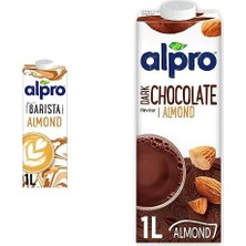 Odea Tr Profesyonel Badem Bitki Bazlı Içecek 1 L ve Alpro Badem Bitter Çikolata Içeceği 1l