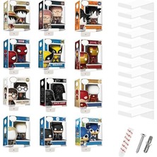 Odea Tr Funko Pop Figürleri Için 12'li Paket Beyaz Akrilik Ekran - Yumuşak Koruyuculu 4 Inç Vinil Duvar Rafları - Kutu Içi ve Kutulu Aksiyon Figürü Vitrini Için Uygun