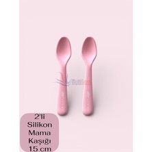 Odea Tr 2'li Silikon Mama Kaşığı 15 Cm, Açık Pembe