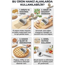 Odea Tr Profesyonel Manuel Erişte Kesici ve Hamur Açma Aparatı - Paslanmaz Çelik Çok Bıçaklı Pratik Makarna Makinesi 721977
