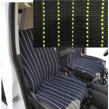 Premium Renk Rich Oto Kilim Minder Takımı %100 Pamuk Siyah Floresan Yeşil Renkli 2 Pilot Arka Koltuk Serme 110 x 57 cm