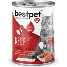 Odea Tr Yetişkin Kediler Için, Taze Sığır Parça Etli ve Soslu Yaş Mama, 400 gr x 12 Adet