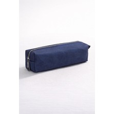 Odea Tr 01107 Suni Deri Suya Dayanıklı Geniş Hacimli Fonksiyonel Kalemlik Kalem Kutusu (Lacivert)