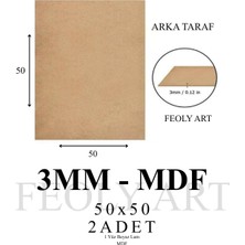 Odea Tr 3 mm 50X50 Mdf Plaka (2 Adet) - Hobi, Maket, Ahşap El Sanatları Için Uygun (2`li Paket)