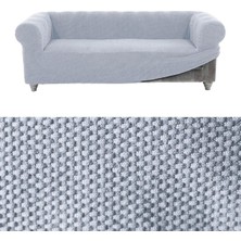 Odea Tr Bibaha 3 Kişilik Balpeteğı Desen Likralı Koltuk Örtüsü Cekyat Için Lastikli Açik Gri 180 x 230