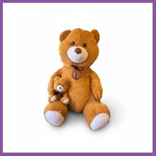 Bezos 62518 100 cm Yavrulu Ayı Peluş Bzoshb