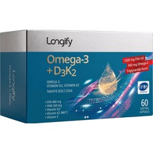 Odea Tr Omega 3 + D3K2, Yüksek Epa & Dha, Vitamin D3, Vitamin K2 (Mk7), Vitamin E, Balık Yağı, 60 Yumuşak Kapsül