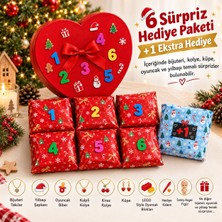 C&On Design Advent Calendar Yılbaşı Hediye Kutusu - Sevgiliye Özel Kalp Kutulu Bijuteri & Sürpriz Hediye Seti (6+1 Sürpriz Paketi)