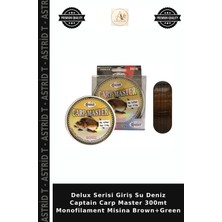 Delux Serisi Giriş Su Deniz Captain Carp Master 300MT Monofilament Misina Brown+Green