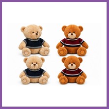 Bezos 2001008PELUŞ Ayı Oturan Kazaklı 42 cm (Adet Fiyatıdır) Bzoshb