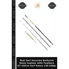 Özel Seri Savurma Balıkçılık Deniz Captain 1655 Feathers Gt 420CM Surf Kamış 130-260GR