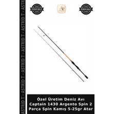 Özel Üretim Deniz Avı Captain 1430 Argento Spin 2 Parça Spin Kamış 5-25GR Atar