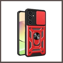 Bezos Samsung Galaxy A05S Uyumlu Kılıf Pars Lens Yüzüklü Silikon - Kırmızı ECO123
