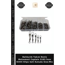 Balıkçılık Takım Deniz Malzemesi Captain 5193 Inox Kilitli Klips Seti Kutuda Size:mix