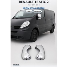 Trobus Renault Trafic 2 2001-2014 Uyumlu Krom Ayna Kapağı 2 Parça Abs Krom