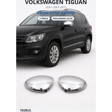 Trobus Volkswagen Tiguan 2007-2015 Uyumlu Krom Ayna Kapağı 2 Parça Paslanmaz Çelik