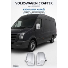 Trobus Volkswagen Crafter 2006-2017 Uyumlu Krom Ayna Kapağı 2 Parça Paslanmaz Çelik