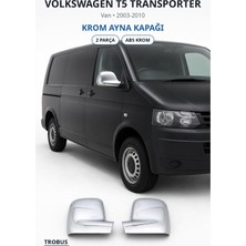Trobus Volkswagen T5 Transporter 2003-2010 Uyumlu Krom Ayna Kapağı 2 Parça Abs Krom