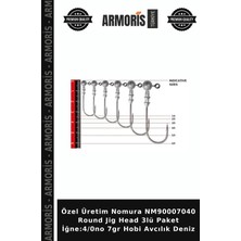 Armoris Özel Üretim Nomura NM90007040 Round Jig Head 3lü Paket Iğne:4/0no 7gr Hobi Avcılık Deniz