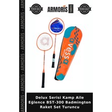 Armoris Delux Serisi Kamp Aile Eğlence BST-300 Badmington Raket Set Turuncu