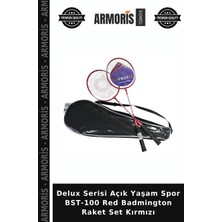 Armoris Delux Serisi Açık Yaşam Spor BST-100 Red Badmington Raket Set Kırmızı