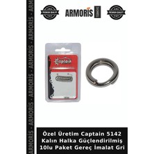 Armoris Özel Üretim Captain 5142 Kalın Halka Güçlendirilmiş 10LU Paket Gereç Imalat Gri