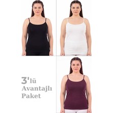 Armoris Premium Kadın Büyük Beden Ip Askılı Atlet 3'lü Paket Ev Giyimi Bayan Giyim