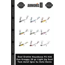 Armoris Özel Üretim Hayabusa Fs 416 Eye Groggy 20 gr Light Jig Suni Yem Asist Iğne Su Üstü Deniz