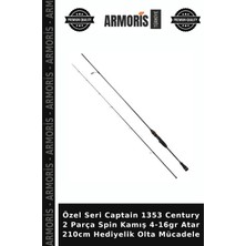 Armoris Özel Seri Captain 1353 Century 2 Parça Spin Kamış 4-16GR Atar 210CM Hediyelik Olta Mücadele