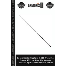 Armoris Delux Serisi Captain 1408 Violette Power 192CM Slow Jig Kamışı 100-350 Spin Tekneden Av Takım