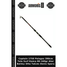 Armoris Captain 1750 Pelagos 390CM Tele Surf Kamış 80-160GR Atar Balıkçı Olta Takımı Deniz Sporu