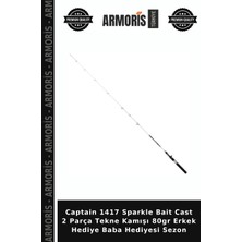 Armoris Captain 1417 Sparkle Bait Cast 2 Parça Tekne Kamışı 80GR Erkek Hediye Baba Hediyesi Sezon