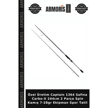 Armoris Özel Üretim Captain 1364 Safina Carbo-X 244CM 2 Parça Spin Kamış 7-28GR Ekipman Spor Tatil