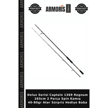 Armoris Delux Serisi Captain 1369 Regnum 265CM 2 Parça Spin Kamış 40-80GR Atar Sürpriz Hediye Baba